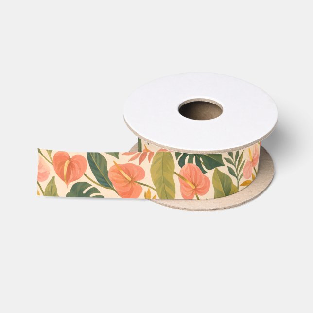 Hawaiianischer Druck  Satinband (Spule)