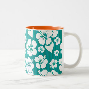 Hawaiianischer Hibiskus Blume Muster Zweifarbige Tasse