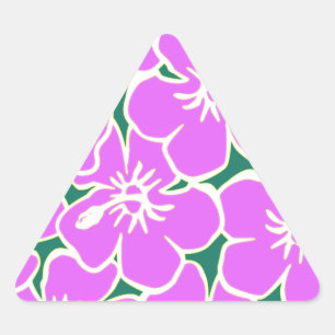 Hawaiianischer Hibiskus Luau Tropische Blume Dreieckiger Aufkleber