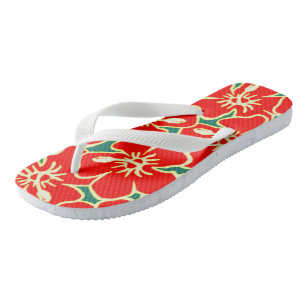 Hawaiianischer Hibiskus Luau Tropische Blume Flip Flops