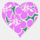 Hawaiianischer Hibiskus Luau Tropische Blume Herz-Aufkleber (Vorderseite)