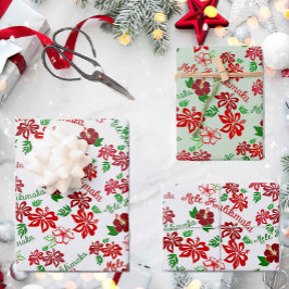 Hawaiianischer Hibiskus Mele Kalikimaka Gift Wrap Geschenkpapier Set