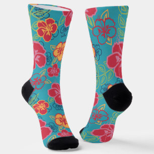 Hawaiianischer Hibiskus Socken
