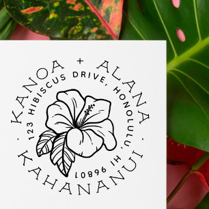 Hawaiianischer Hibiskus   VERHEIRATETE RÜCKSENDEAD Gummistempel