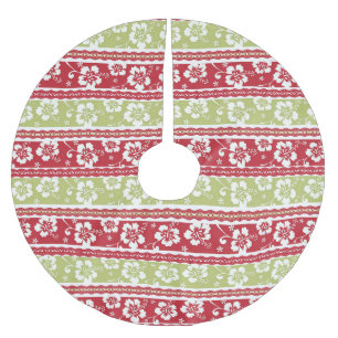 Hawaiianischer Hibiskus Weihnachtsbaumrock Polyester Weihnachtsbaumdecke