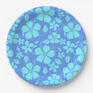 HAWAIIANISCHER HULA (HIBISKUS) KATHARINENBLAU/BLAU PAPPTELLER