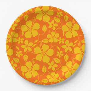 HAWAIIANISCHER HULA (HIBISKUS) ORANGE-MISCHUNG PAPPTELLER
