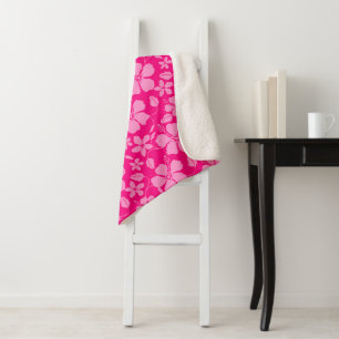 HAWAIIANISCHER HULA (HIBISKUS) PINK GUAVE SHERPADECKE