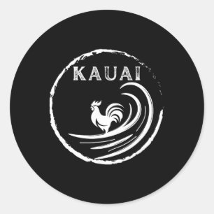 Hawaiianischer Kauai-Hahn, Huhn, Schildkröte und K Runder Aufkleber