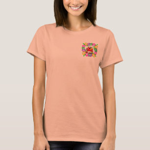 Hawaiianischer Ladybug mit Babys auf Hibiskus-Blum T-Shirt