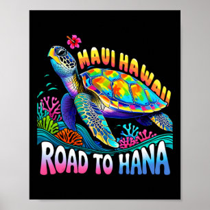 Hawaiianischer Maui Hawaii Schildkröte Urlaubsgrup Poster