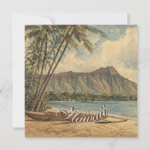 Hawaiianischer Reise-Küstenmeer-Stil im Vintage-Lo Feiertagskarte