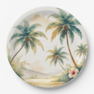 Hawaiianischer Reise-Stil Honolulu Vintage Pappteller