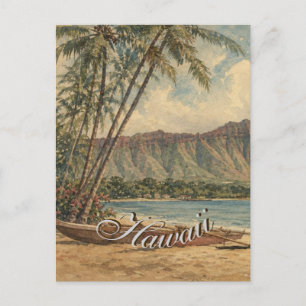 Hawaiianischer Reiseküsten-Stil im Vintage-Look Feiertagspostkarte
