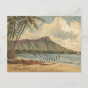 Hawaiianischer Reiseküsten-Stil im Vintage-Look Feiertagspostkarte