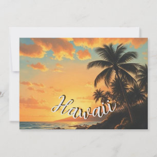 Hawaiianischer Reiseküstenmeer-Sonnenuntergang im Feiertagskarte