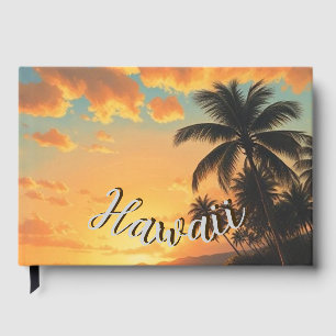 Hawaiianischer Reiseküstenmeer-Sonnenuntergang im Gästebuch