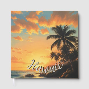 Hawaiianischer Reiseküstenmeer-Sonnenuntergang im Gästebuch
