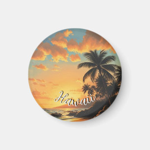 Hawaiianischer Reiseküstenmeer-Sonnenuntergang im Magnet
