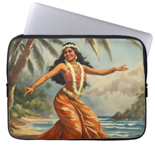 Hawaiianischer Reisender im Vintage-Stil Hula-Mädc Laptopschutzhülle
