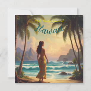 Hawaiianischer Reisestil Honolulu Hula Mädchen im Feiertagskarte