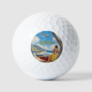 Hawaiianischer Reisestil Honolulu Hula Mädchen im Golfball