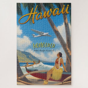 Hawaiianischer Reisestil Honolulu Hula Mädchen im Puzzle