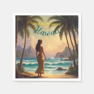 Hawaiianischer Reisestil Honolulu Hula Mädchen im Serviette