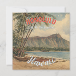 Hawaiianischer Reisestil Honolulu Mid-Pacific im V Feiertagskarte