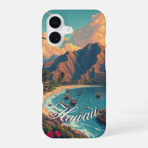 Hawaiianischer Reisestil Honolulu Mid-Pacific im V iPhone 16 Hülle