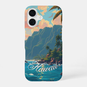 Hawaiianischer Reisestil Honolulu Mid-Pacific im V iPhone 16 Hülle