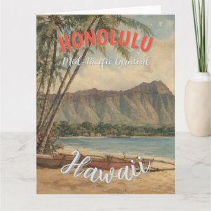 Hawaiianischer Reisestil Honolulu Mid-Pacific im V Karte
