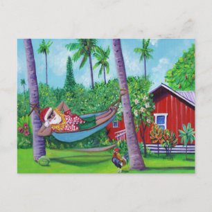 Hawaiianischer Santa on Urlaub in Hawaii Postkarte