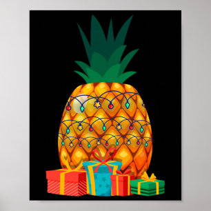 Hawaiianischer Sommer Tropische Früchte Ananas Wei Poster