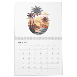 Hawaiianischer Sonnenuntergang mit Palmen Kalender