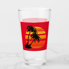 Hawaiianischer Sonnenuntergangs-Trinkglas Glas