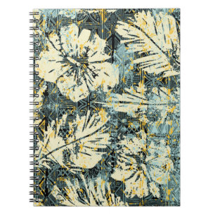 Hawaiianischer Stil Hibiskus-Stoff mit tribal Hint Notizblock