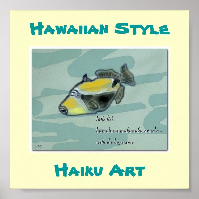 Hawaiianischer Stil "Humuhumunukunuku apua'a" Art  Poster (Vorne)