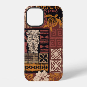 Hawaiianischer Stil tribal Motive Stoff Patchwork iPhone 12 Hülle