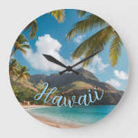 Hawaiianischer Stil Vintage Blaue Meerespalmen Him