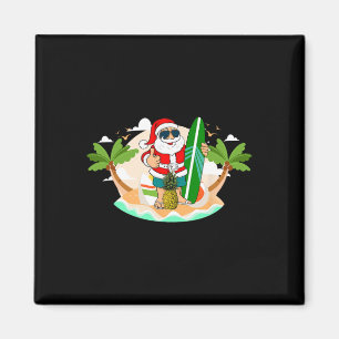 Hawaiianischer Surfender Weihnachtsmann oder Surfe Magnet