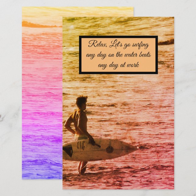 hawaiianischer Surfer Briefpapier (Vorne/Hinten)