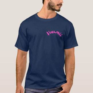 Hawaiianischer T - Shirt aus dunklem Baumwollstoff