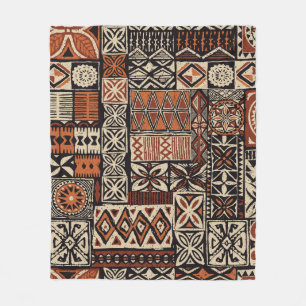 Hawaiianischer Tapa: Stammes-Patchwork Fleecedecke