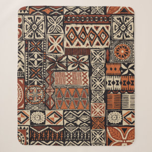 Hawaiianischer Tapa: Tribal-Patchwork Sherpadecke