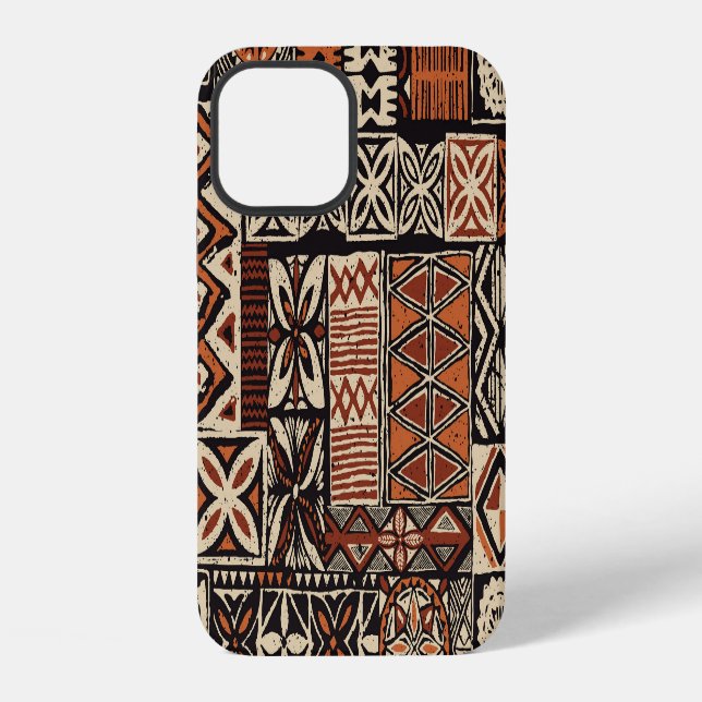 Hawaiianischer Tapa: Tribaler Patchwork iPhone Hülle (Rückseite)
