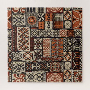 Hawaiianischer Tapa: Tribaler Patchwork Puzzle