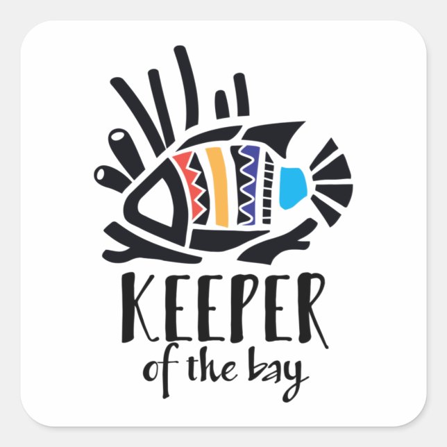 Hawaiianischer Triggerfisch in tropischen Farben Quadratischer Aufkleber (Vorderseite)