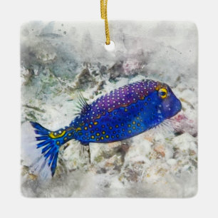 Hawaiianischer Tropischer Fisch Wasserfarbe - Boxf Keramikornament