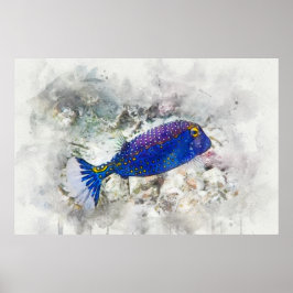 Hawaiianischer Tropischer Fisch Wasserfarbe - Boxf Poster